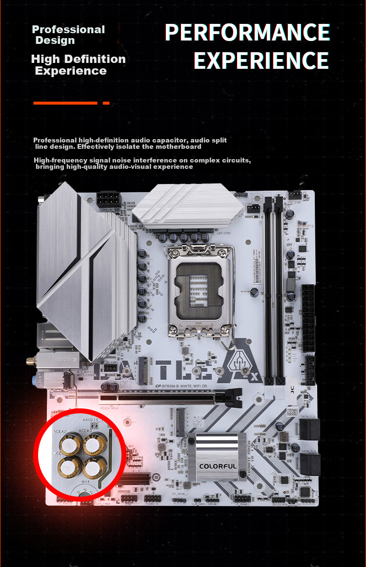 Материнская плата Colorful BATTLE-AX B760M-G WHITE WIFI D5 Xiaoleng Steel, DDR5, для Intel LGA 1700, B760, Wi-Fi 6