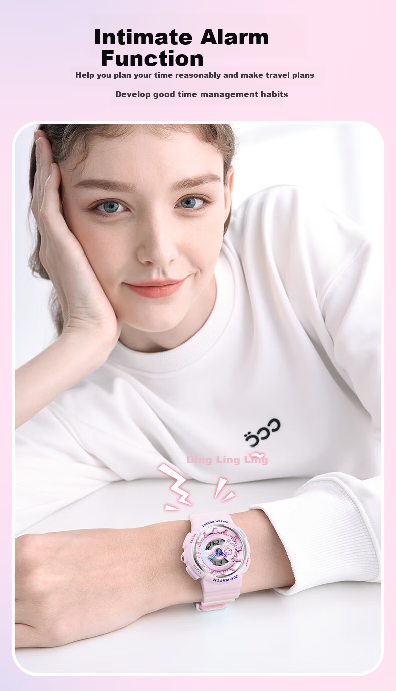 Детские электронные часы ZGO Sanrio, водонепроницаемые, с будильником и подсветкой, для школьников, подарок на Новый год