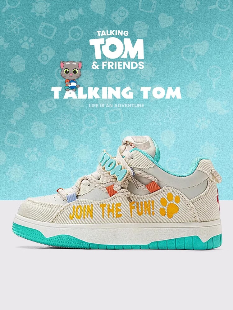 Кроссовки TalkingTom Canvas Shoes для мужчин и женщин, утепленные, универсальные, повседневные, трендовые, бежевые и черные, размер 40
