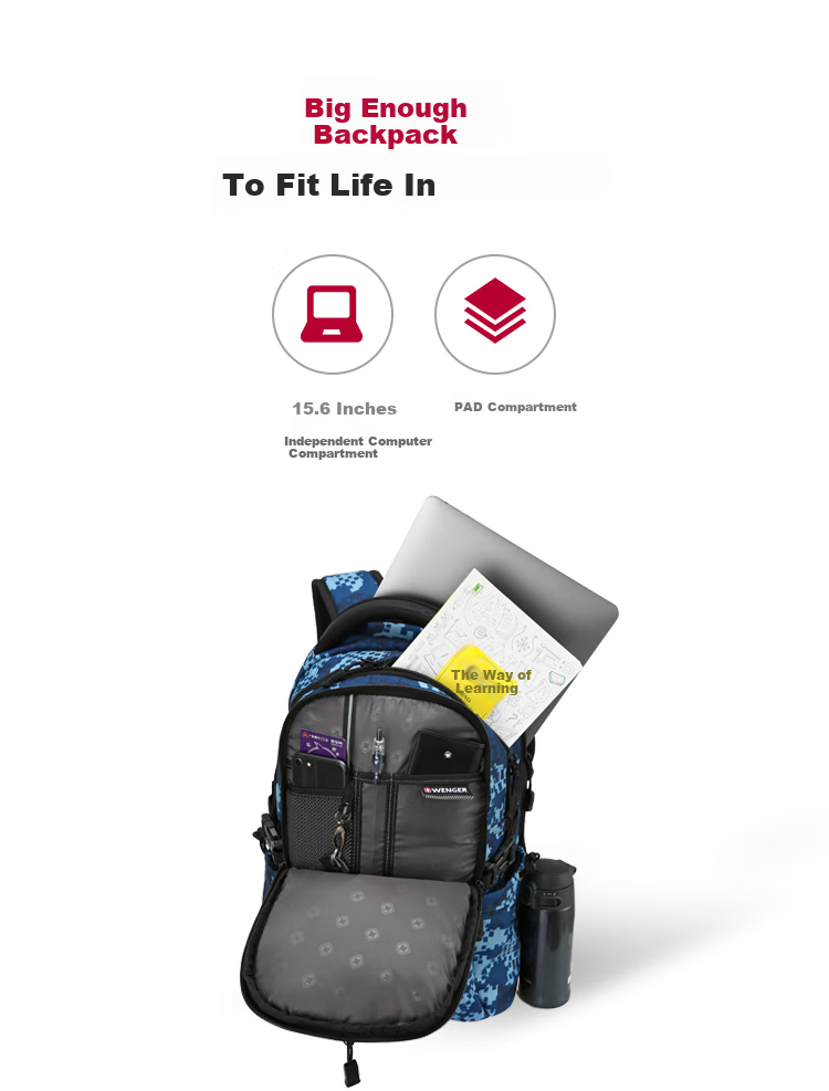 Рюкзак WENGER Swiss Army Knife, для ноутбука 15.6 дюймов, унисекс, деловой, дорожный