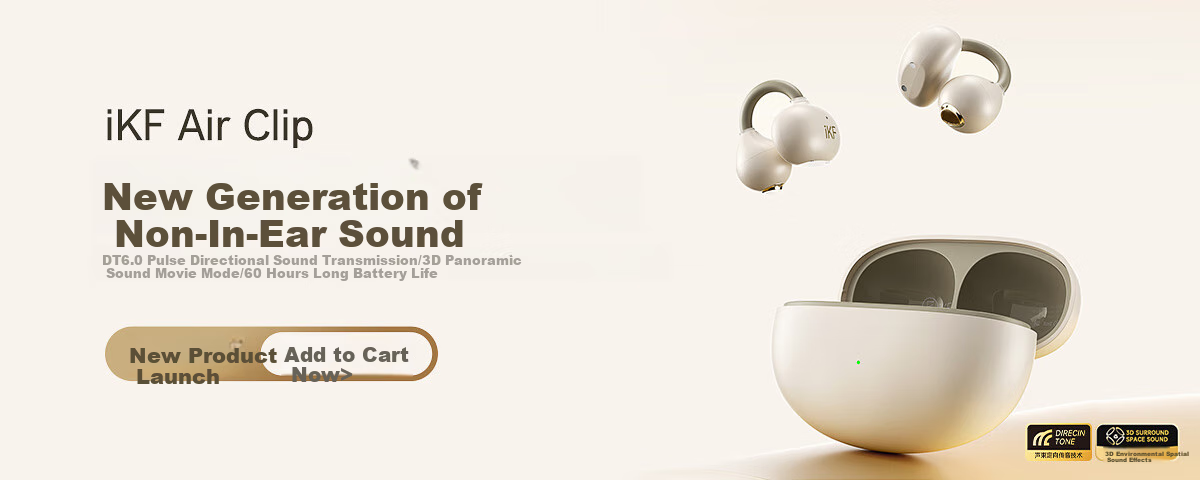 Беспроводные наушники IKF Pet Clip True Wireless Bluetooth, с костной проводимостью, Hi-Fi звук, долгая батарея, для спорта и студентов, совместимы с Xiaomi и Huawei, цвет "Облачный камень" (белый)