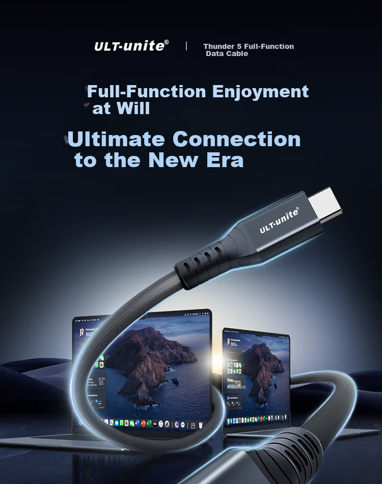 Кабель-удлинитель ULT-unite Thunderbolt 5, мама-папа, 16K HD, 120 Гбит/с, 240 Вт, 0.8 м