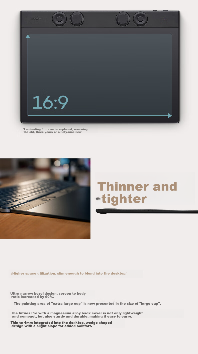 Графический планшет Wacom Intuos Pro 8-го поколения (PTK670), средний размер, беспроводной, Bluetooth, 8192 уровня чувствительности к нажатию