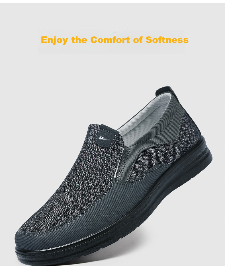 Кроссовки Warrior Official Slip-On Мужские, Осенние и Зимние Дышащие Папины Кроссовки, Обувь для Пожилых Людей, Повседневные Старопекинские Тканевые Кроссовки для Мужчин, Серые, Размер 42