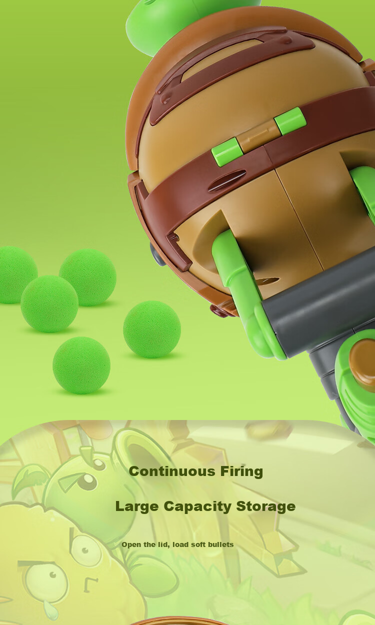 Игрушечный автомат Plants vs. Zombies для мальчиков, мягкие пули, пушка с горохом, подарок