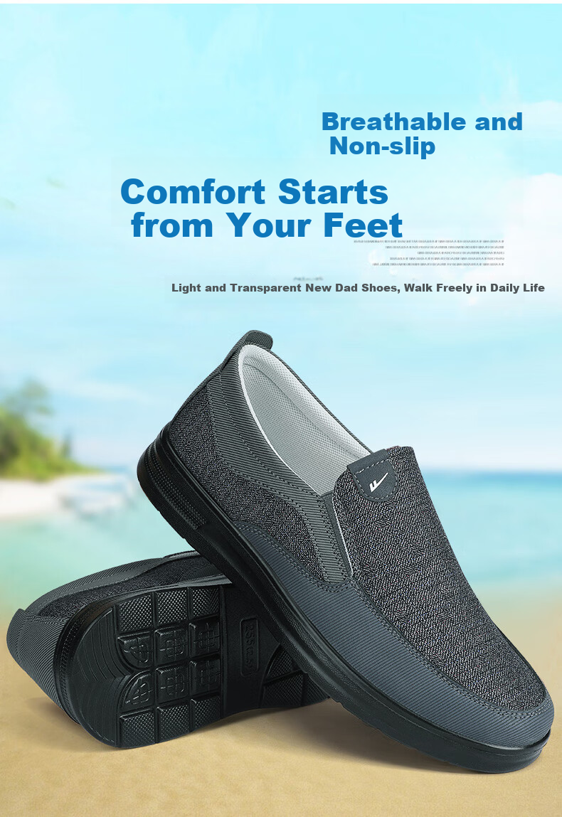 Кроссовки Warrior Official Slip-On Мужские, Осенние и Зимние Дышащие Папины Кроссовки, Обувь для Пожилых Людей, Повседневные Старопекинские Тканевые Кроссовки для Мужчин, Серые, Размер 42
