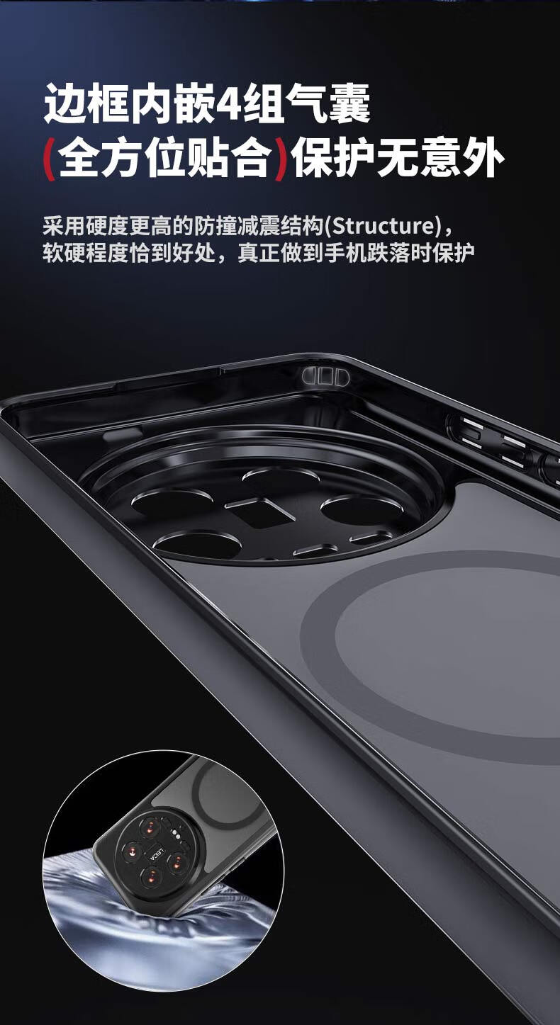 Чехол Smorss для Xiaomi 14 Ultra, защитный чехол с MagSafe, полный доступ к камере, противоударный, матовый, ультратонкий, черный
