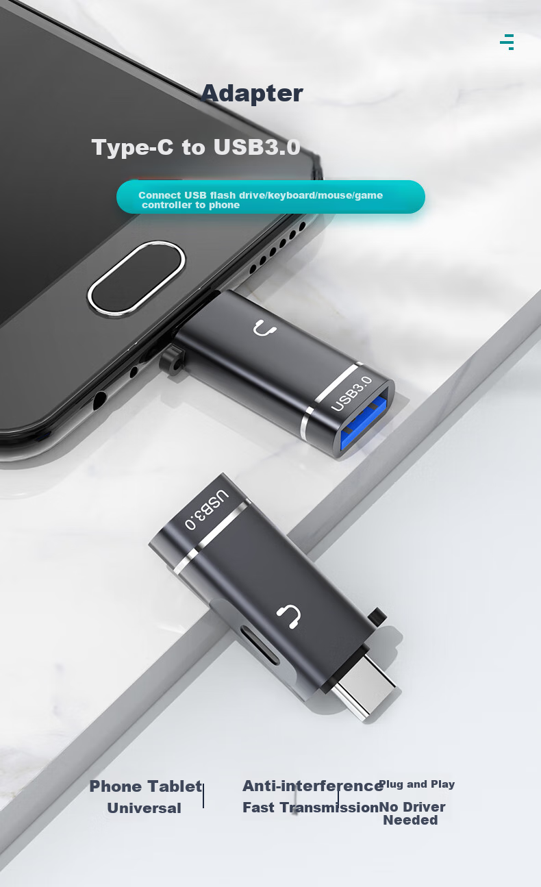 Переходник WANJEED Type-C на USB 3.0, OTG конвертер для Android, Huawei, Xiaomi, планшетов, U-дисков, клавиатур, мышей, автомобильных зарядных устройств, музыкальных плееров, кард-ридеров