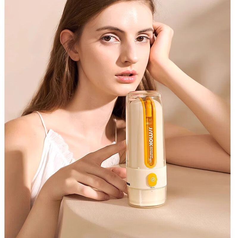 JIMOK German Water Flosser, портативный и компактный, для эффективной чистки без кровотечений, специализированный для ортодонтии, S2 Молочный кофе желтый