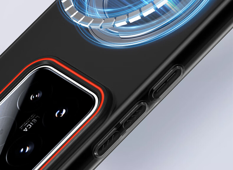 Противоударный чехол Baozou для Xiaomi Mi 15, матовый черный, с магнитной подставкой
