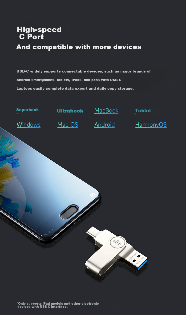 USB-накопитель Aigo U356 32GB Type-C USB3.2 Dual Interface Silver