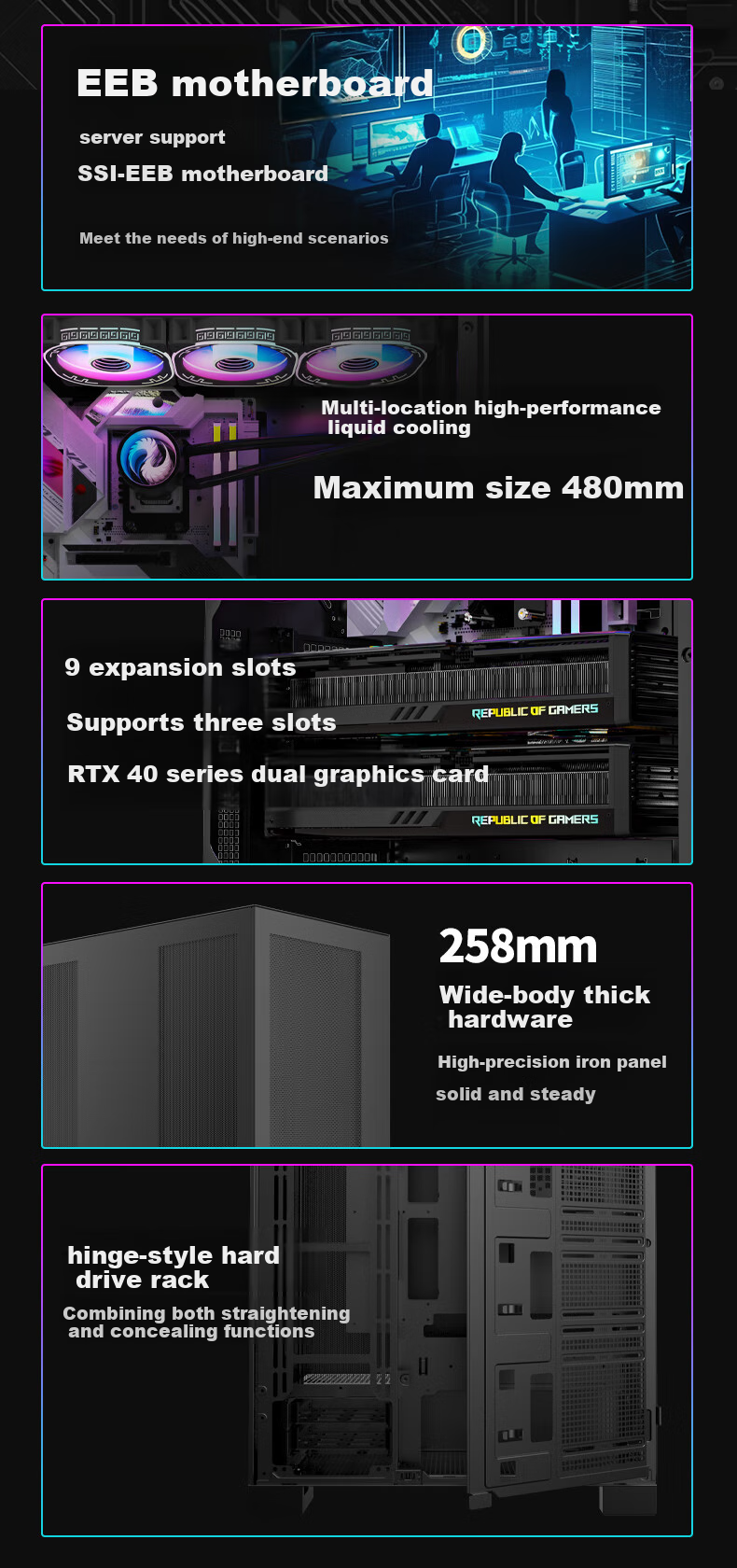 Корпус для ПК Great Wall Black Box 09 AI Case, Full Tower, Черный