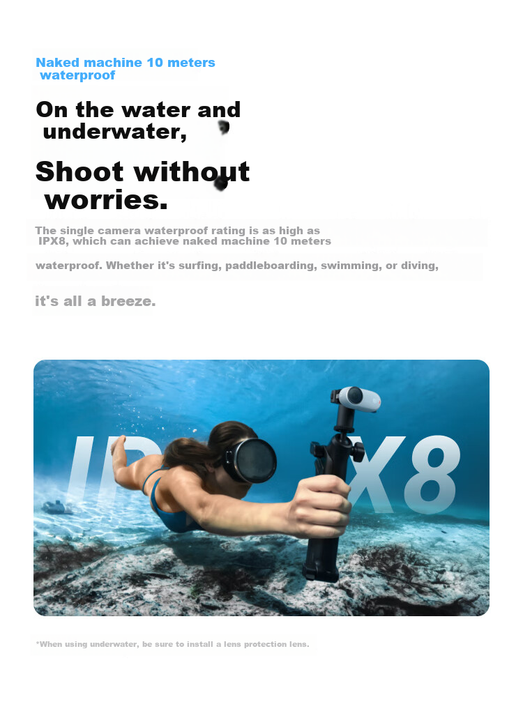 Экшн-камера Insta360 GO 3S 4K, водонепроницаемая, с функцией стабилизации, для велоспорта и влогов, 128 ГБ, белый