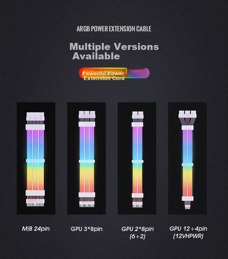 Кабель-удлинитель для видеокарты JONSBO Rainbow Bridge DY-2, 3x 8pin, ARGB подсветка, синхронизация 5V