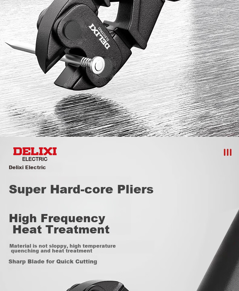 Пресс-клещи DELIXI ELECTRIC, 8-дюймовые, с нескользящей рукояткой, для обжима проводов и кабелей