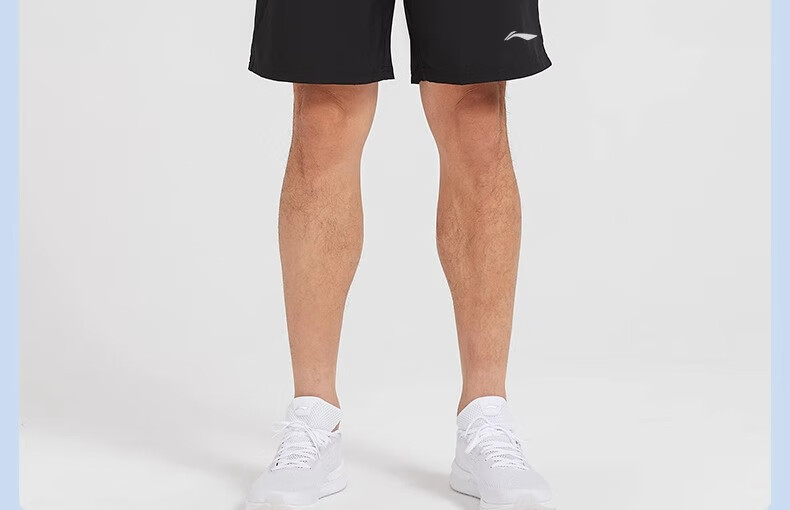 Шорты Li-Ning мужские спортивные, летние быстросохнущие дышащие пляжные шорты для бега и фитнеса, свободные повседневные шорты из ледяного шелка