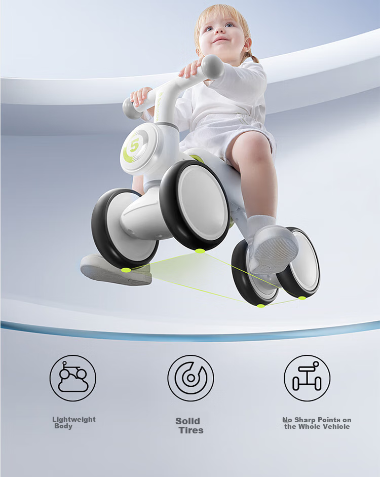 Детский беговел babycare Omas, 4 колеса, без педалей, для детей от 1 до 3 лет, подарок на первый день рождения, цвет "Yuanli Qing"