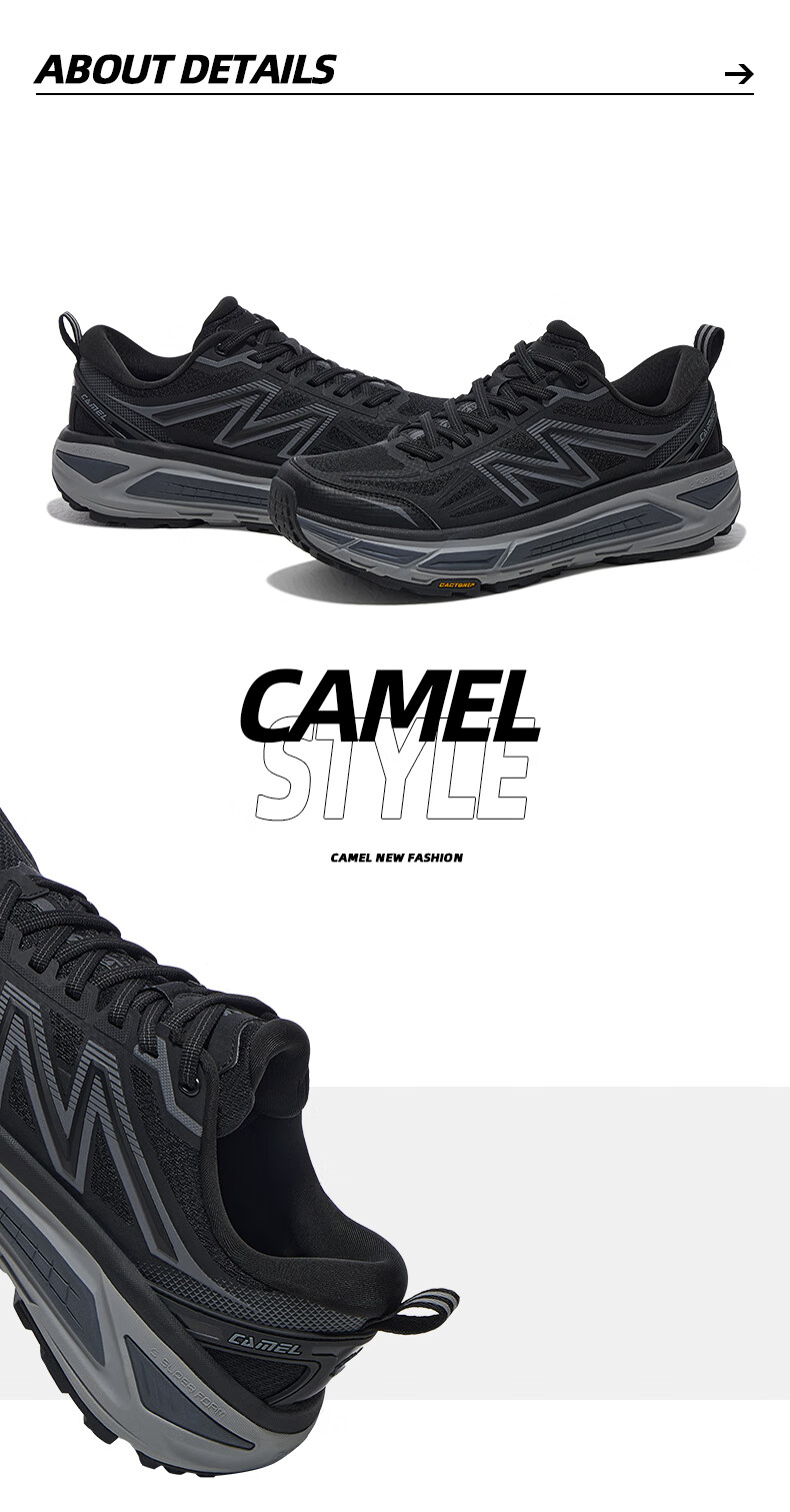 Женские кроссовки CAMEL Carbon Zero, всесезонные, для бега, X25B09L7018, черный/холодный серый, размер 39