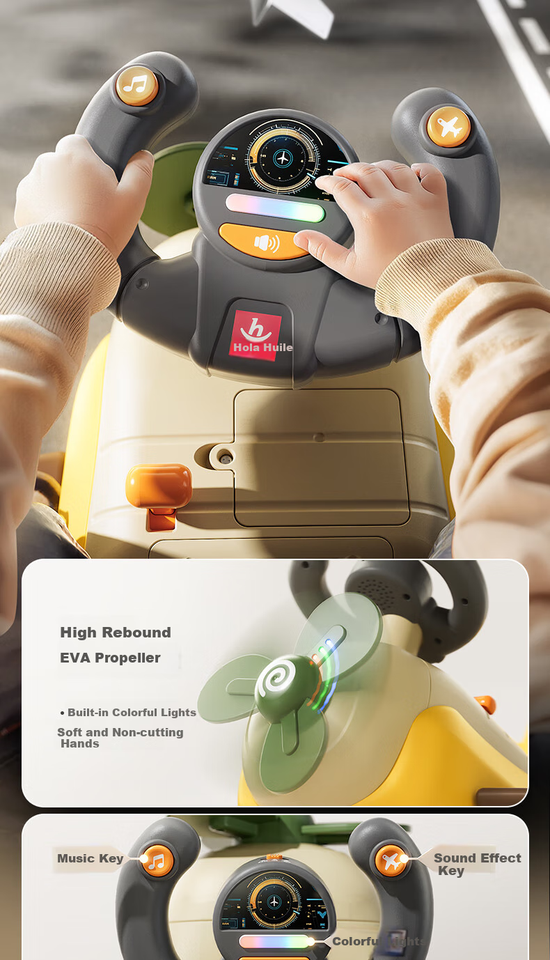 Детская игрушка-каталка HUILE TOYS, самолет-банан, ходунки, толкатель, подарок на первый год