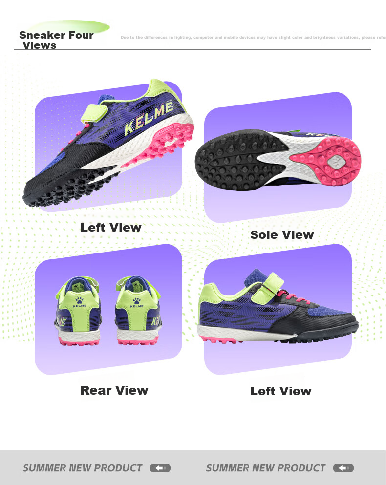 Детские бутсы KELME для футбола, размер 37, металлический серебристо-черный