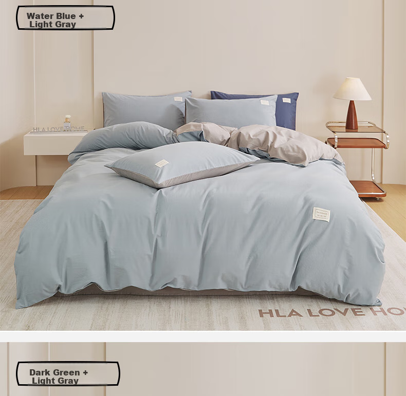Комплект постельного белья HLA Pure Cotton, 1.8м, синий