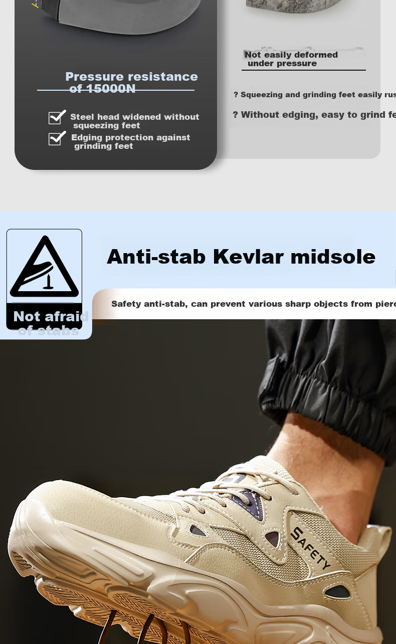 Рабочие ботинки Weierdun Safety Shoes, мужские, с защитой от прокола и удара, дышащие, сверхлегкие, износостойкие, для строительной площадки, размер 43