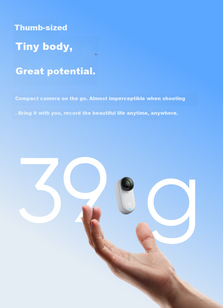 Экшн-камера Insta360 GO 3S 4K, водонепроницаемая, с функцией стабилизации, для велоспорта и влогов, 128 ГБ, белый