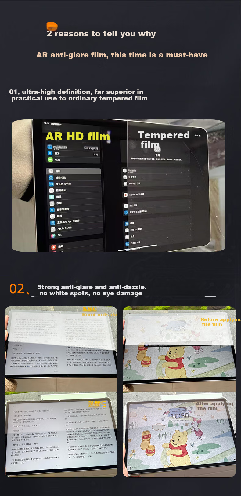 Защитная пленка Mofawu AR для планшетов iPad Pro 20-22, ультра-прозрачная, антибликовая, 11-дюймовая, высококачественная