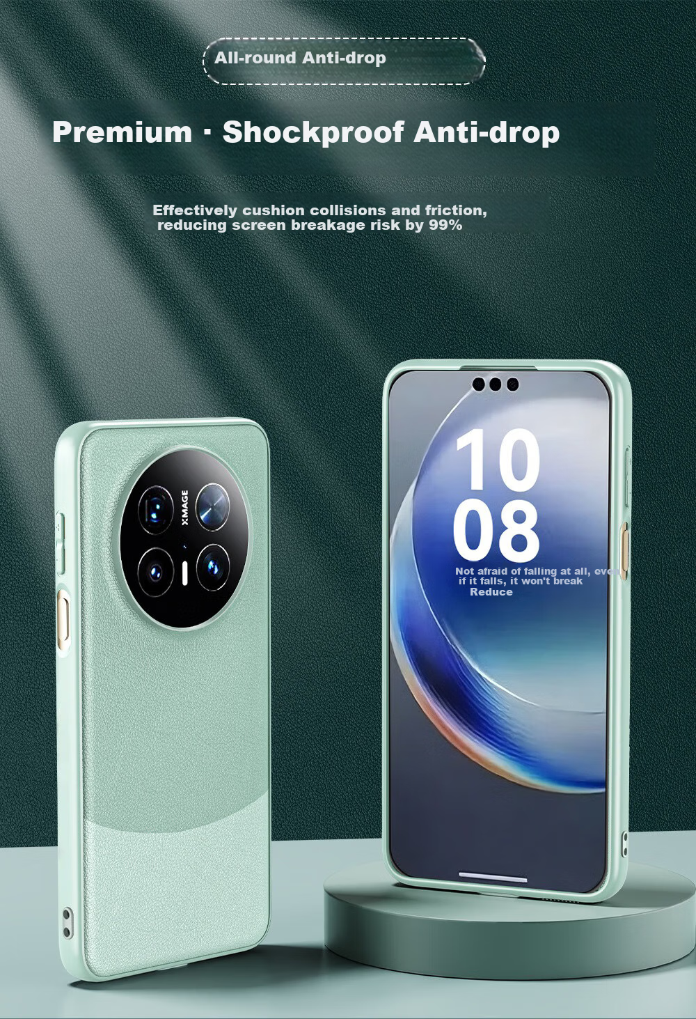 Чехол-накладка KMaxAI для Huawei Mate70 Pro/Pro+, премиальная защита объектива, противоударный, тонкий, из кожи, черный