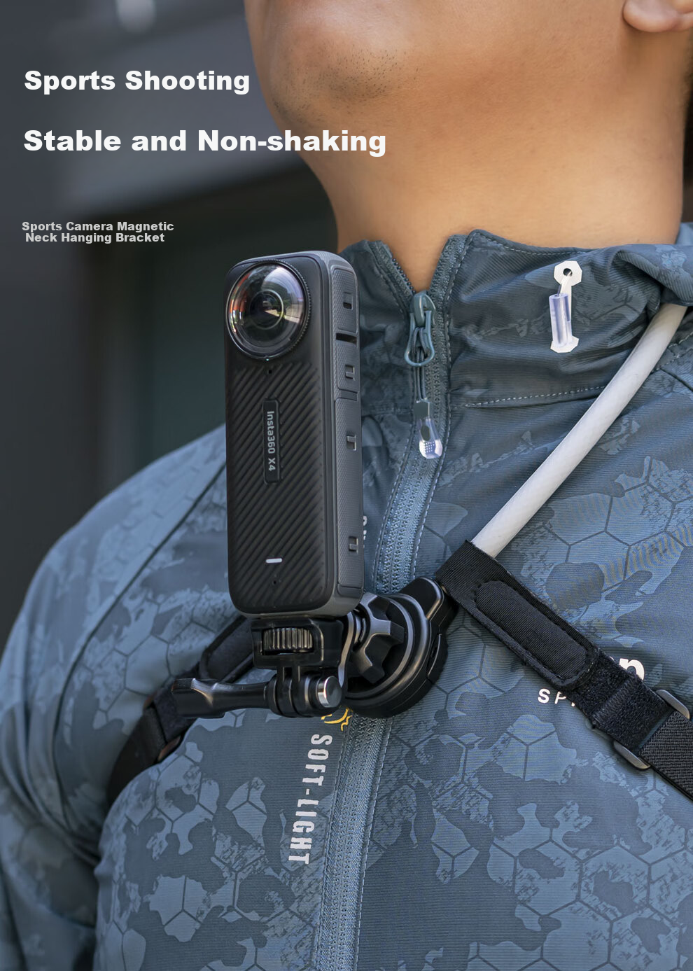 Магнитный шейный ремешок SUREWO для Insta360 X5, совместимый с DJI Osmo Action X4, ремешок для шеи с видом от первого лица и креплением на грудь, аксессуар для экшн-камеры