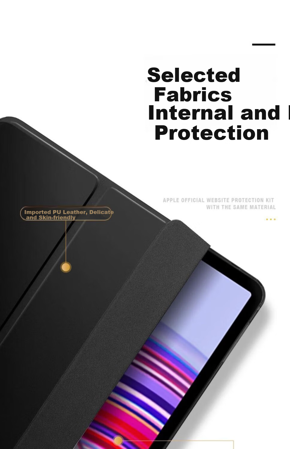 Чехол HBOALG для Redmi Pad Pro 12.1 дюйма, синий, с функцией сна/пробуждения, защитный кожаный чехол-книжка