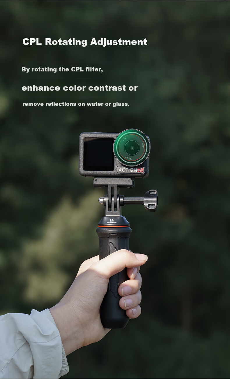 Фильтр K&F CONCEPT CPL для экшн-камер DJI Action 4/5 Pro, поляризационный, ND8&PL, ND16&PL, ND32&PL, ND64&PL, 40мм