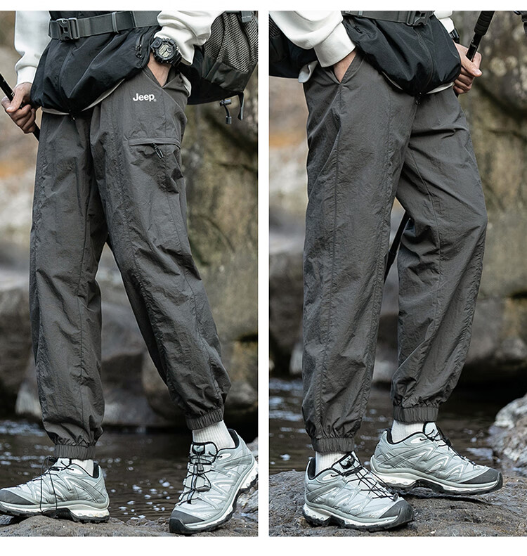 Джинсы JEEP Ice Silk Casual Pants для мужчин, летние модные мужские брюки, дышащие, быстросохнущие, темно-синие, размер XL