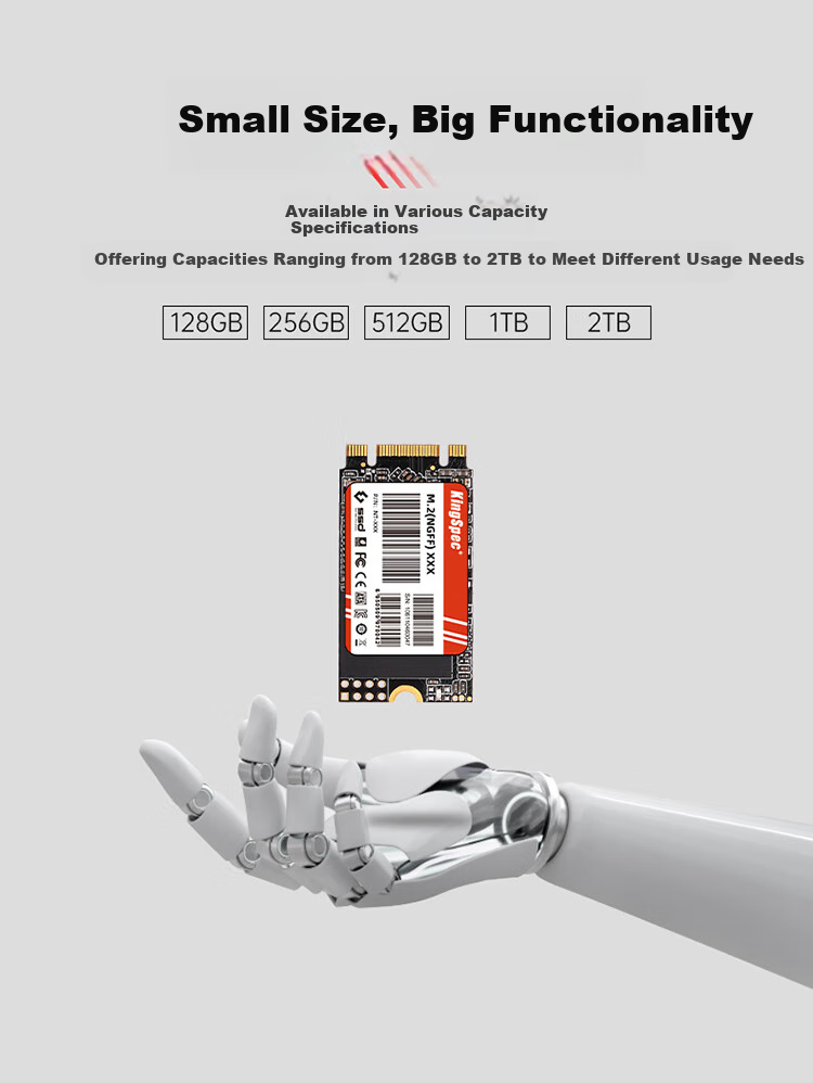 KingSpec 1TB SSD M.2 SATA NGFF 2242, скорость чтения 550 МБ/с, совместим с настольными ПК и ноутбуками