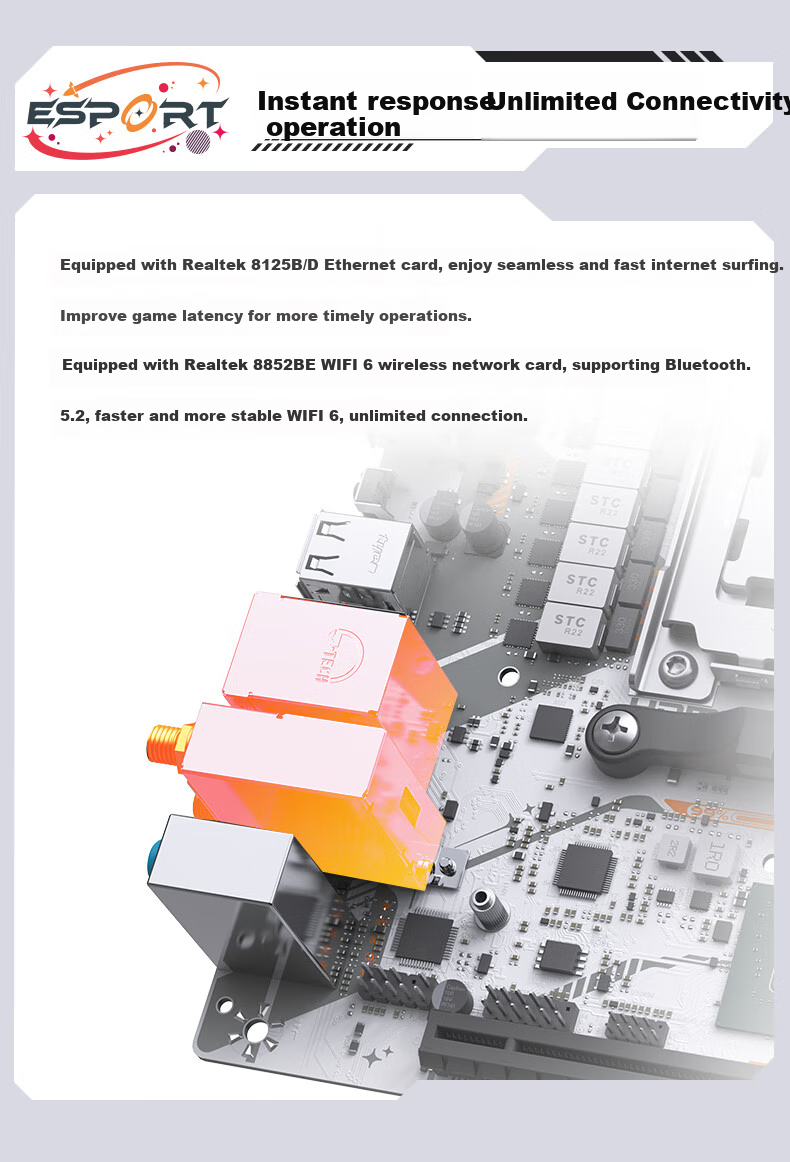 Материнская плата MAXSUN MS-eSport B850ITX WIFI ICE, Mini-ITX, AM5, DDR5, 2xM.2, Wi-Fi 6, 2.5Gb Ethernet