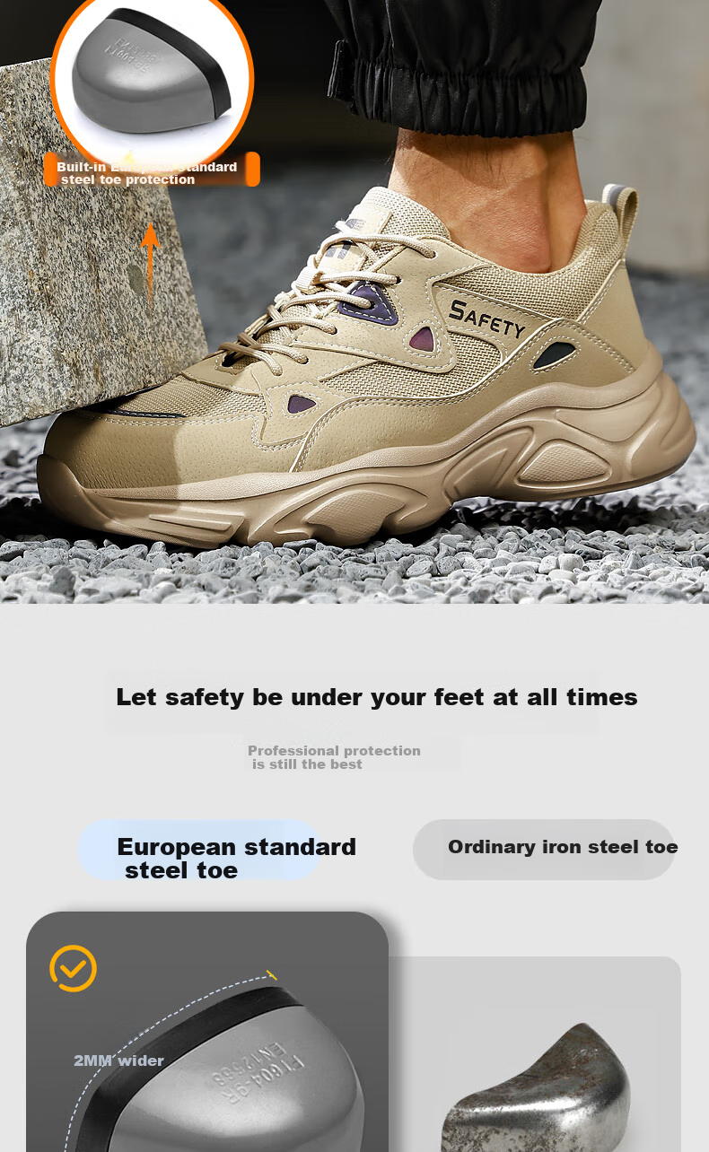 Рабочие ботинки Weierdun Safety Shoes, мужские, с защитой от прокола и удара, дышащие, сверхлегкие, износостойкие, для строительной площадки, размер 43