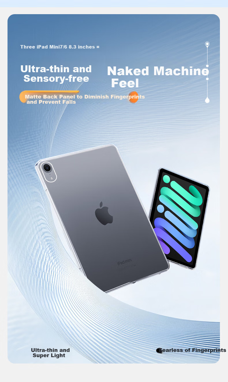 Чехол для планшета KOOLIFE для iPad Mini 7/6 8.3 дюйма, прозрачный, противоударный, тонкий, защитный