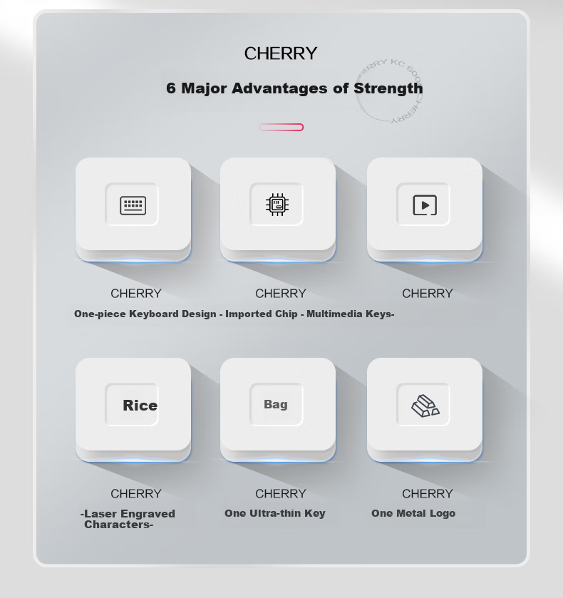 Проводная клавиатура CHERRY KC6000 Silver, полноразмерная, мембранная, с SX-ножничным механизмом, серебристая