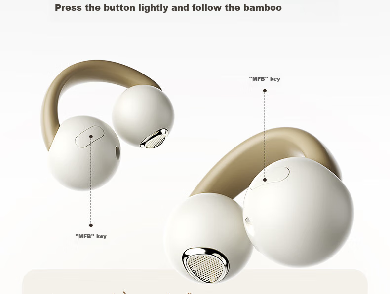 Беспроводные наушники IKF Pet Clip True Wireless Bluetooth, с костной проводимостью, Hi-Fi звук, долгая батарея, для спорта и студентов, совместимы с Xiaomi и Huawei, цвет "Облачный камень" (белый)