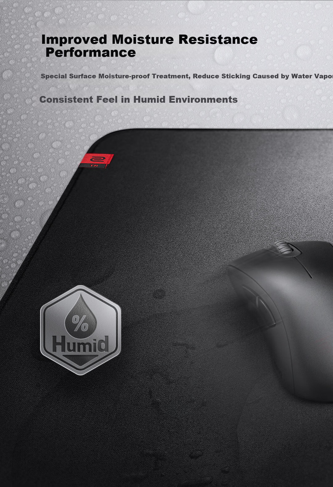 Игровой коврик ZOWIE GEAR H-TR, поверхность Fine, контроль, антифрикционный, 500x500x3.5 мм