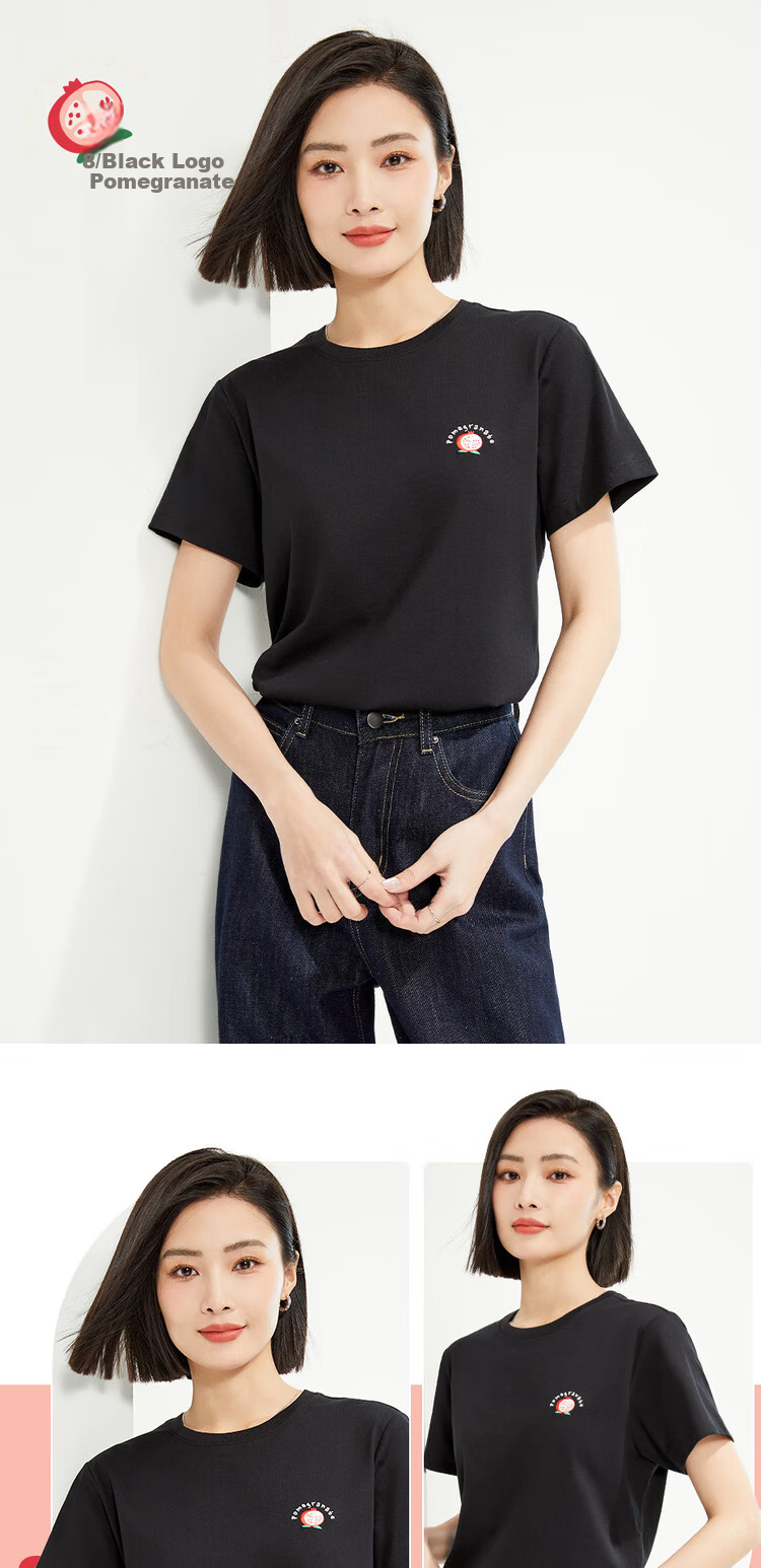 Женская футболка Giordano с коротким рукавом, летняя хлопковая футболка с небольшой вышивкой, круглый вырез, повседневный топ