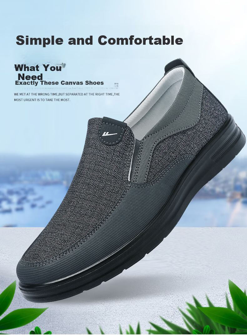 Кроссовки Warrior Official Slip-On Мужские, Осенние и Зимние Дышащие Папины Кроссовки, Обувь для Пожилых Людей, Повседневные Старопекинские Тканевые Кроссовки для Мужчин, Серые, Размер 42
