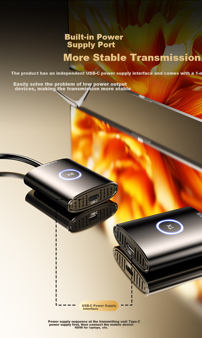 BIAZE HDMI Беспроводное устройство для зеркалирования экрана, 50-метровая дальность передачи, 1080P/60Hz, для конференций, совместимо с ноутбуками, ПК, ТВ-приставками, мониторами, проекторами