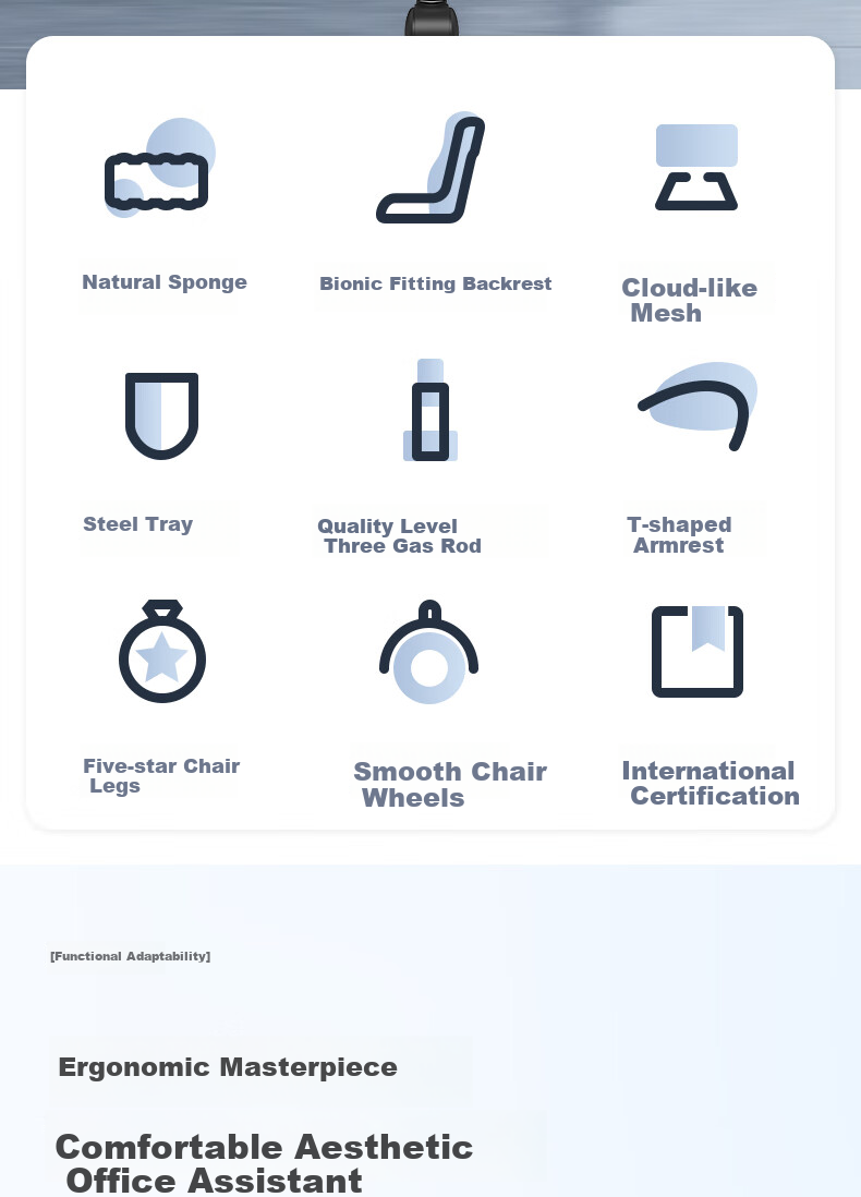 Офисное кресло Deli 87080S, эргономичное, сетчатая спинка, стальные ножки, черный