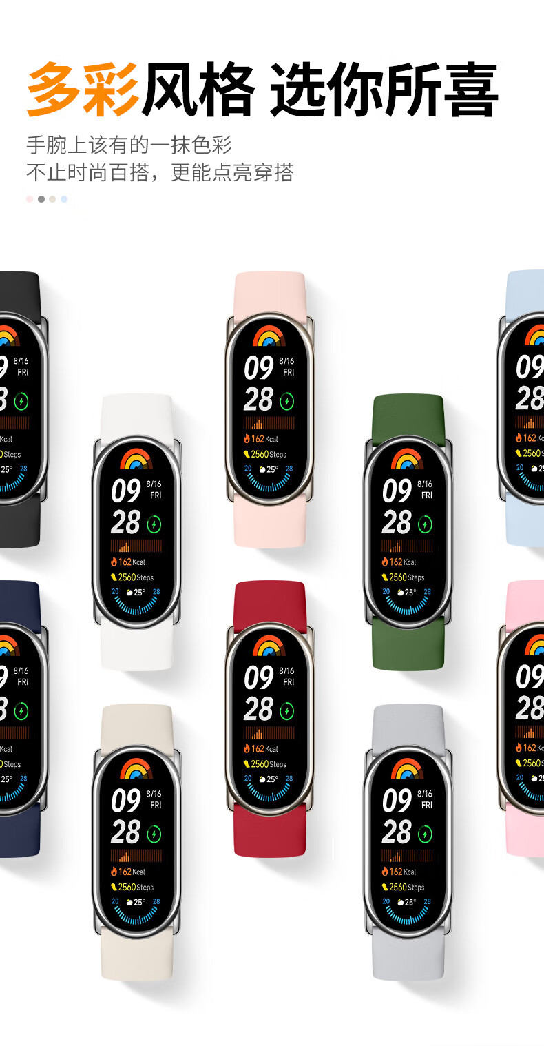 Ремешок Xiaopijiang для Xiaomi Mi Band 10/9/8, спортивный, силиконовый, синий