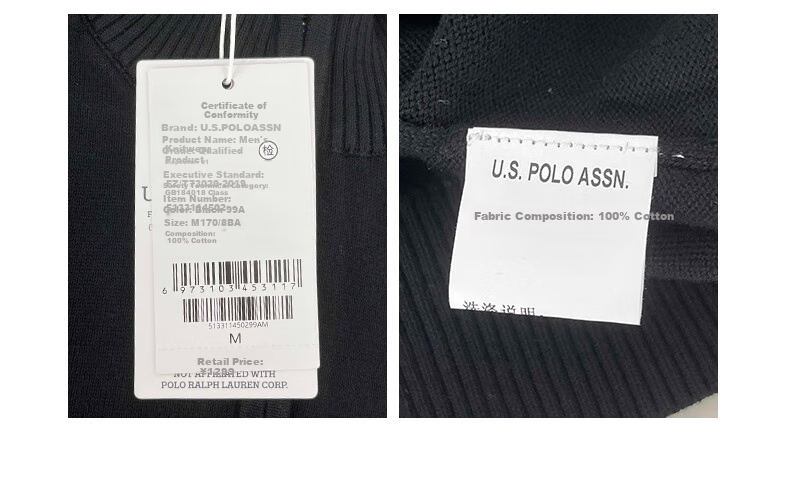 Мужской вязаный свитер U.S. POLO ASSN., кардиган из 100% хлопка, повседневная куртка, мужская верхняя одежда