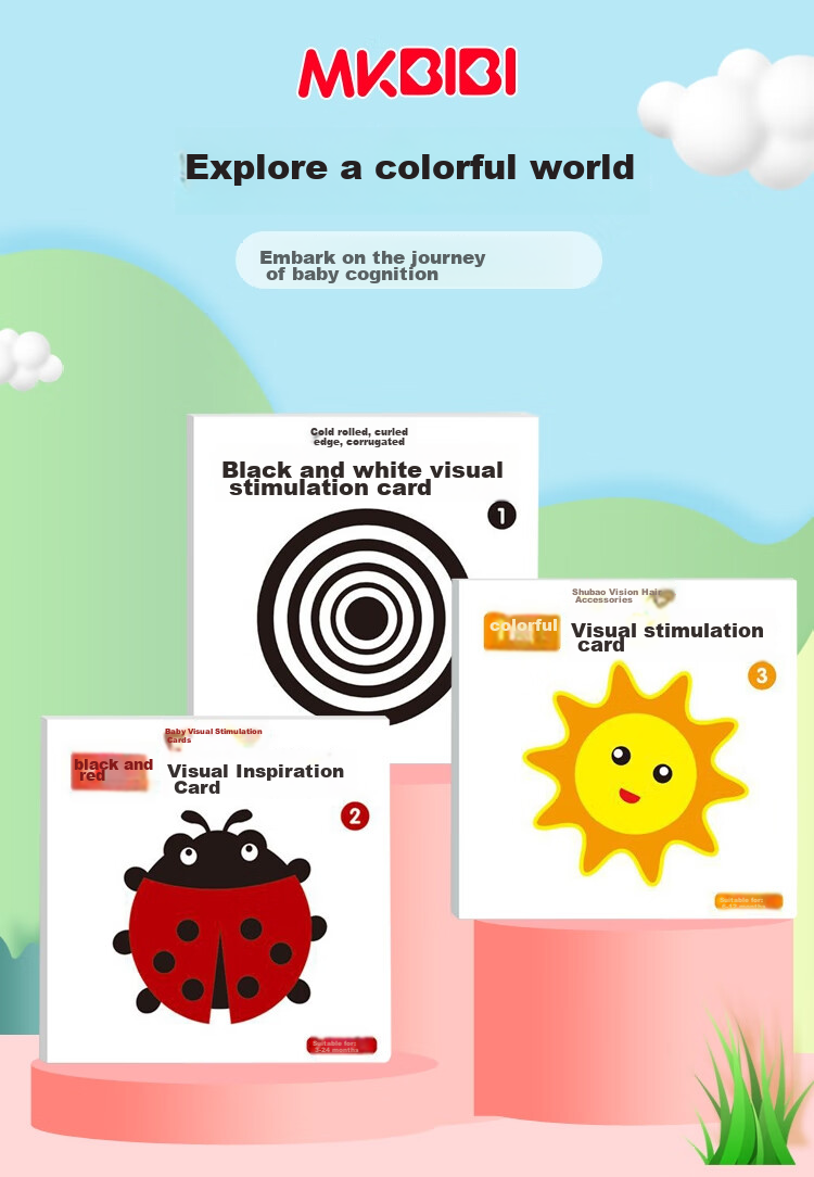 Карточки для раннего развития MKBIBI, черно-белые, 0-3 месяца, для новорожденных, развивающие карточки для младенцев, подарок на день рождения