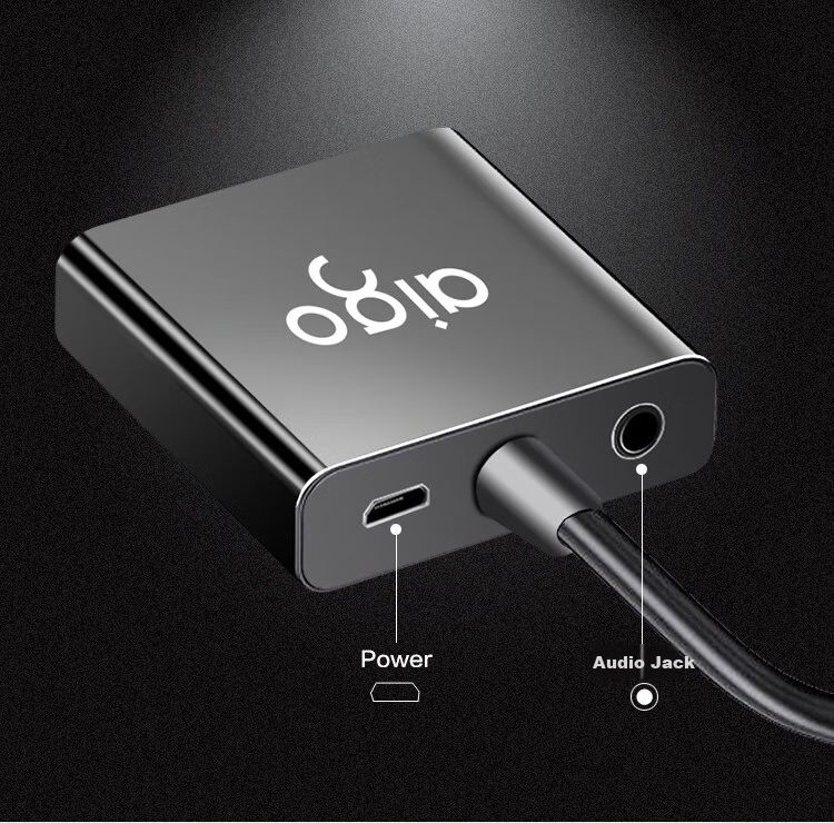 Адаптер Aigo VGA в HDMI VH01 с аудио и питанием, алюминиевый сплав, для ноутбуков, настольных компьютеров, ТВ, мониторов, проекторов