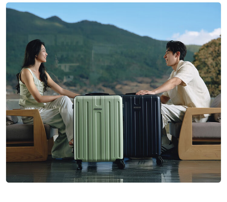 Чемодан AMERICAN TOURISTER, 24-дюймовый, большой вместимости, студенческий, прочный, с кодовым замком, TC3 Vintage Blue