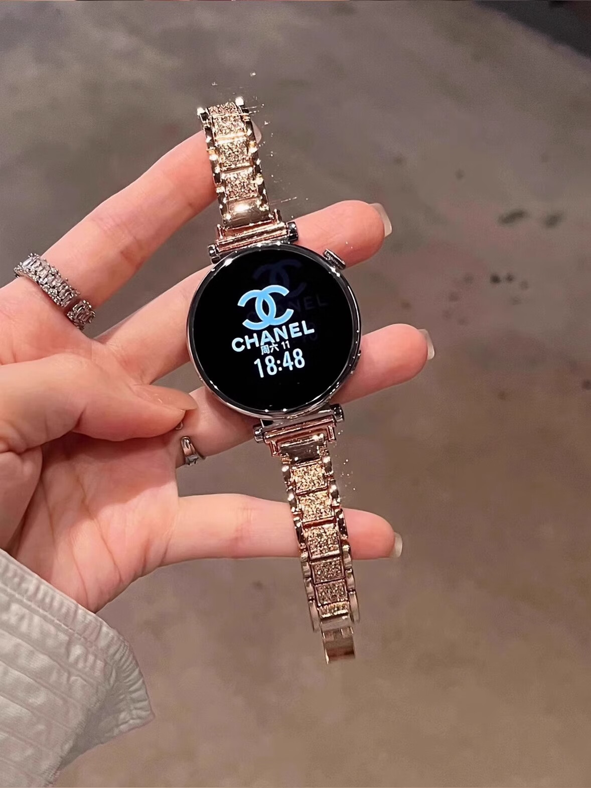 Ремешок CHENSONG для Huawei Watch 5 42mm, GT4/GT5/GT5 Pro, металлический, с полным бриллиантовым дизайном, серебристый